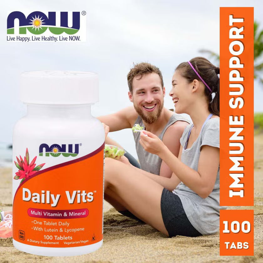 Now Daily Vits Multivitamins & Minerals Supplement Tablets For Overall Wellness, Pack of 100's