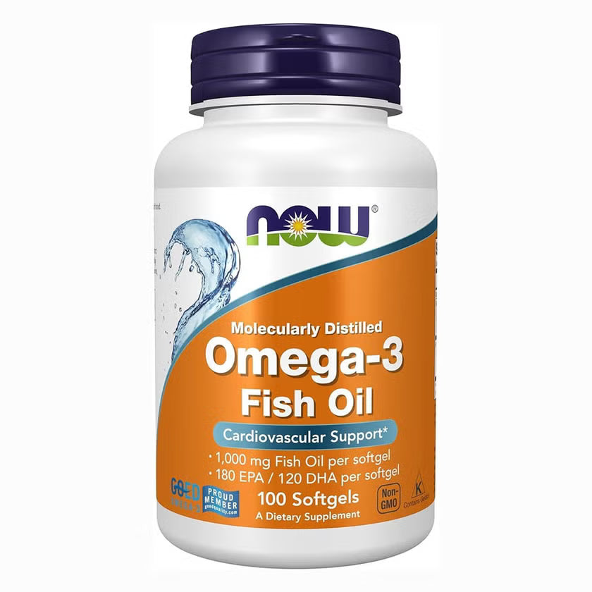Now Omega 3 1000mg Fish Oil Softgels, Pack of 100's