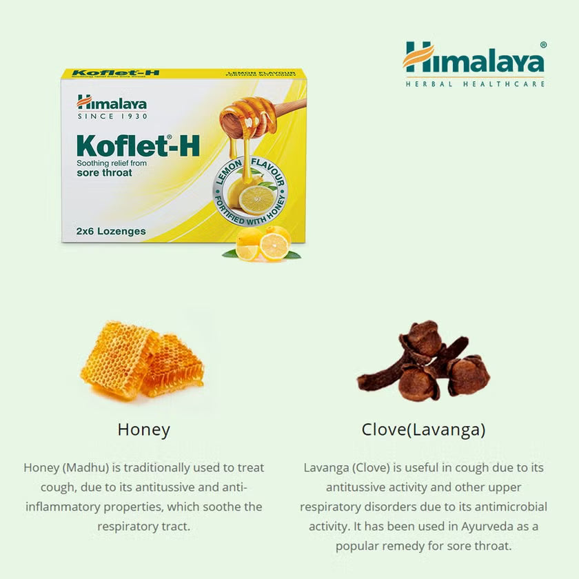 Himalaya Koflet-H Lemon Lozenges, Pack of 12's