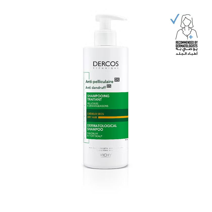 Vichy Dercos Anti-Dandruff Shampoo With Selenium DS And Salicylic Acid For Itchy Scalp & Dry Hair 390ml