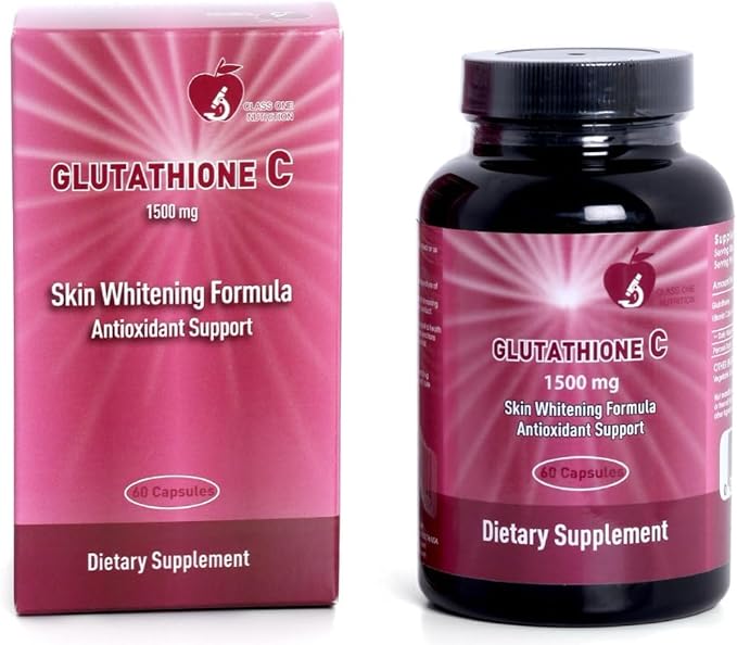 Glutathione C 1500 mg + Vitamin C Skin Whitening & Antioxidant Supplement – 60 Vegan Capsules – Made in USA – Brightening, Dark Spot & Hyperpigmentation Support – Gluten-Free, GMP Facility